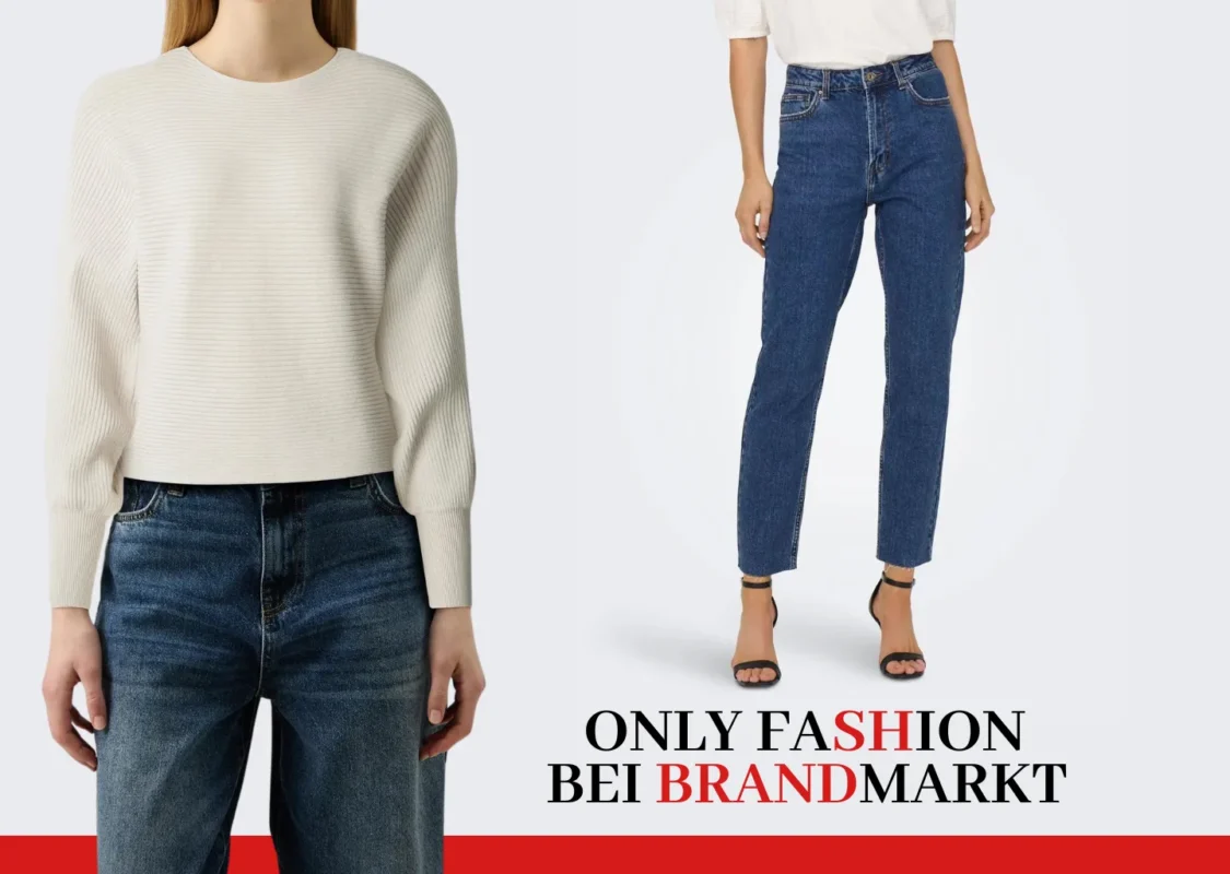 Only Mode : Two girls stand by wear jeans and white pent