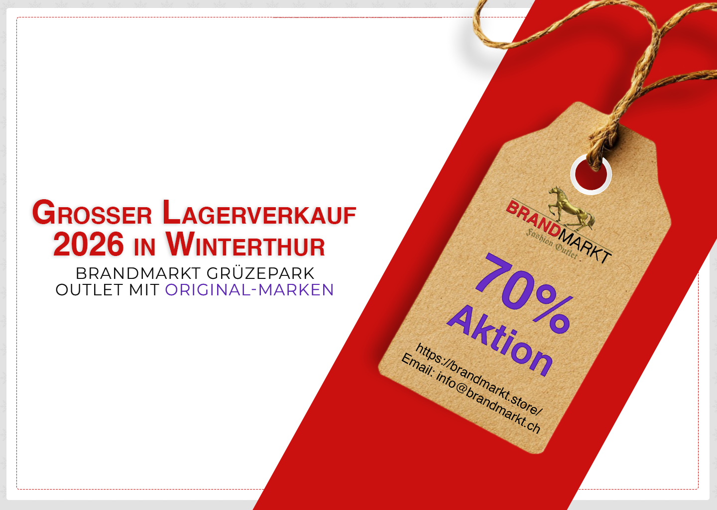 Grosser Lagerverkauf Brandmarkt Grüzepark