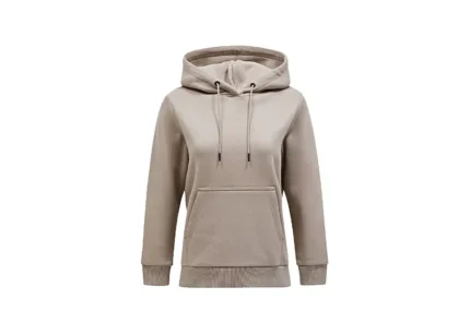 Dunkelbeiger Hoodie - Fleece Pullover für Damen