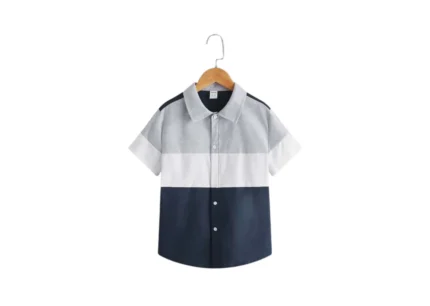 SHORT SLEEVE COLOURBLOCK SHIRT - Hemd - Black white